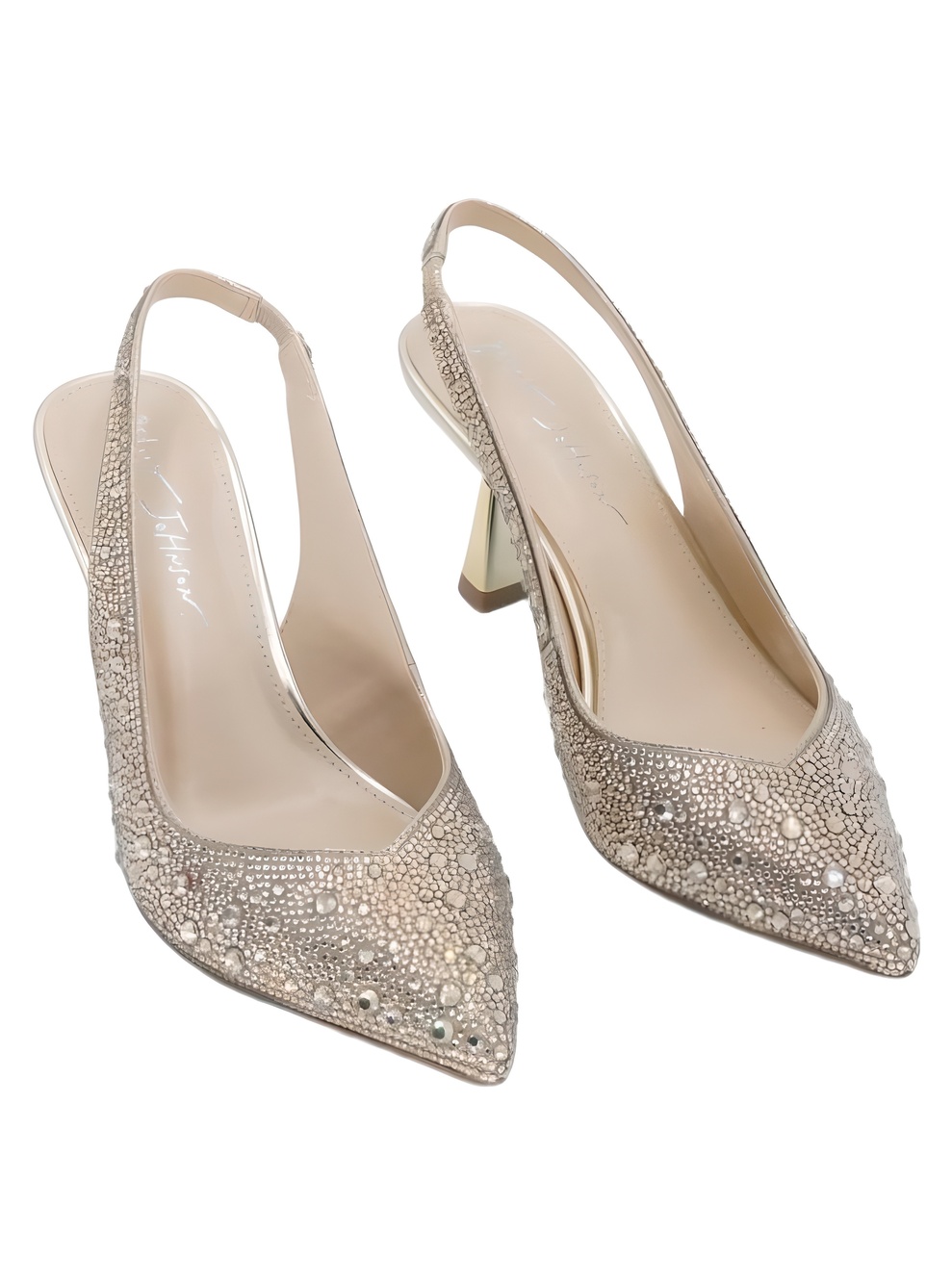 Betsey Johnson Clark Rhinestone Light Gold Slingback Pumps Size 5.5M